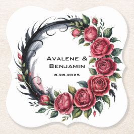Gothic Rose Wedding Frame Kartonnen Onderzetters