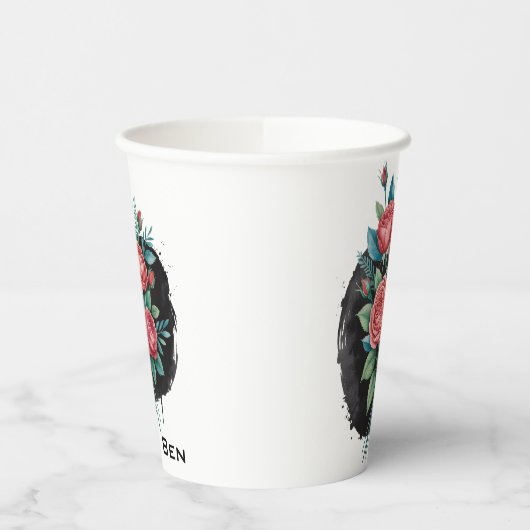 Gothic Rose Wedding Frame Papieren Bekers (Links)