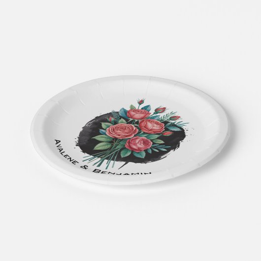 Gothic Rose Wedding Frame Papieren Bordje (Gekanteld)