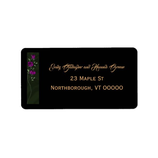 Gothic Roses Adreslabels Etiket (Voorkant)