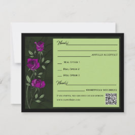 Gothic Roses-antwoordkaart RSVP Kaartje