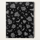 Gothic Roses & Bats Pattern | Hot Pink Dark Romanc Planner (Achterkant)