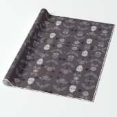 gothic roses & bats wrapping paper cadeaupapier (Uitgerold)