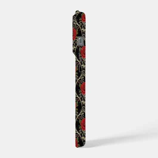 Gothic Roses Pattern Phone Case iPhone Hoesje (Linkerkant)