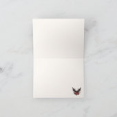 Gothic Rosewood Black Raven Floral Bedankkaart (Binnen)