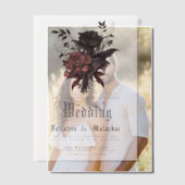 Gothic Rosewood Zwarte Rozen Bloemen Vellum Uitnodigingen (Offset (Koppel))