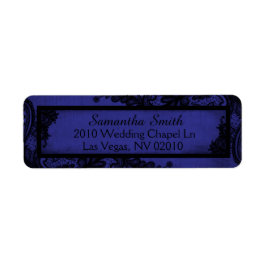 Gothic Royal Blauw Zwart Kant Grunge Trouwlabels Etiket