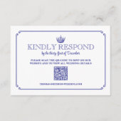 Gothic Royal Crown Medieval & Fantasy QR Code RSVP Kaartje (Voorkant)