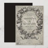 Gothic Royal middeleeuwse bloemenkrans Roos bruilo Kaart (Voorkant / Achterkant)