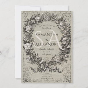 Gothic Royal middeleeuwse bloemenkrans Roos bruilo Kaart