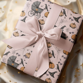 Gothic Roze Baby Carriage Halloween Cadeaupapier