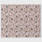 Gothic Roze Baby Carriage Halloween Cadeaupapier (Vlak)