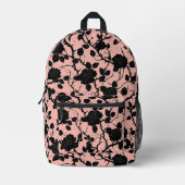 Gothic Roze en zwart Cemetery rozen Bedrukte Rugzak (Voorkant)