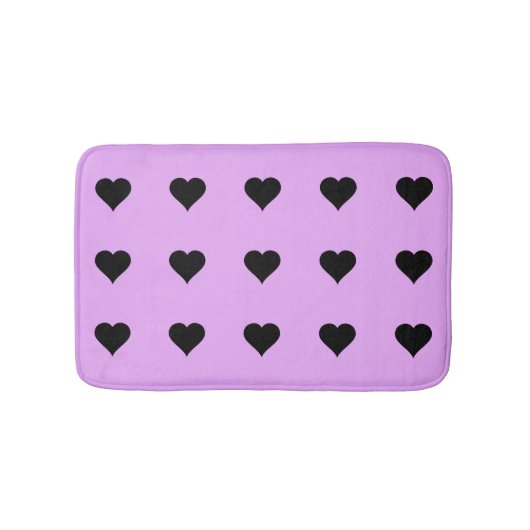 Gothic Roze en Zwart hartontwerp Badmat (Voorkant)