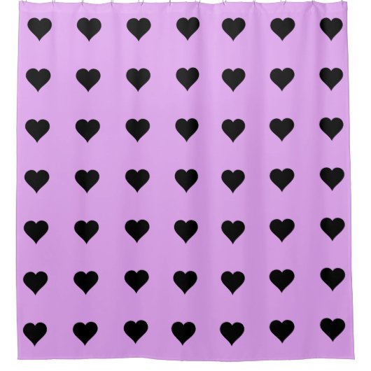 Gothic Roze en Zwart hartontwerp Douchegordijn (Voorkant)