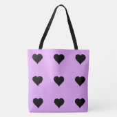 Gothic Roze en Zwart hartontwerp Tote Bag (Voorkant)