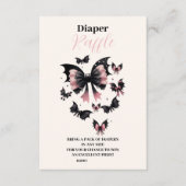 Gothic Roze Halloween Baby shower Raffle Diapper Informatiekaartje (Voorkant)