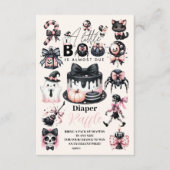 Gothic Roze Halloween Baby shower Raffle Diapper Informatiekaartje (Voorkant)