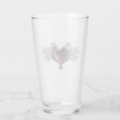 Gothic Roze Hart met Angel Wings Glass Cup Glas (Achterkant)