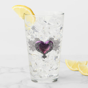 Gothic Roze Hart met Angel Wings Glass Cup Glas