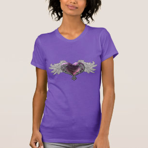 Gothic Roze hart met Angel Wings T-Shirt