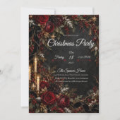 Gothic Roze Kerstfeest Uitnodiging (Voorkant)