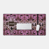 Gothic Roze Ornament met schedel Aangepast Bureaumat (Keyboard & Muis)