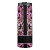 Gothic Roze Ornament met schedel Aangepast Thermosbeker (Achterkant)