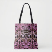 Gothic Roze Ornament met schedel Aangepast Tote Bag (Voorkant)