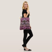 Gothic Roze Ornament met schedel Aangepast Tote Bag (Op model)