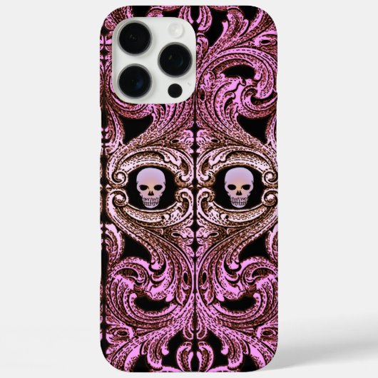 Gothic Roze Ornament met schedel Case-Mate iPhone Case (Achterkant)