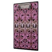 Gothic Roze Ornament met schedel Klembord (Links)