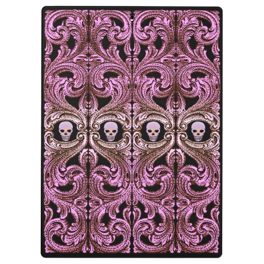 Gothic Roze Ornament met schedel Klembord (Achterkant)