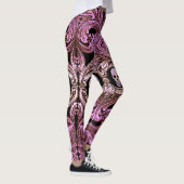 Gothic Roze Ornament met schedel Leggings (Rechts)