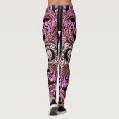 Gothic Roze Ornament met schedel Leggings (Achterkant)