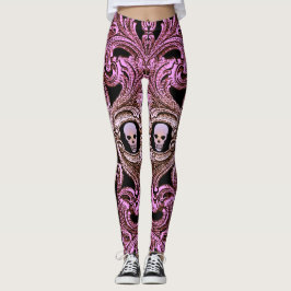 Gothic Roze Ornament met schedel Leggings