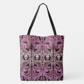 Gothic Roze Ornament met schedel Tote Bag (Achterkant)