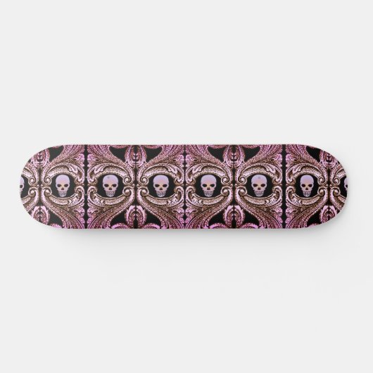 Gothic Roze Ornament met Skateboard (Horizontaal)