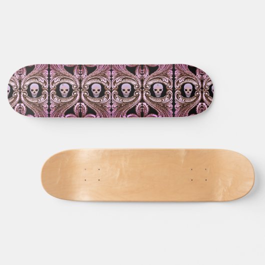 Gothic Roze Ornament met Skateboard (Horizontaal)