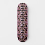 Gothic Roze Ornament met Skateboard (Voorkant)