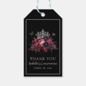 Gothic Roze Rood & Zwart Moody Gift Label Cadeaulabel (Voorkant)