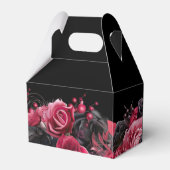 Gothic Roze Rood & Zwart Quinceañera Favoriet Box Bedankdoosjes (Achterkant)