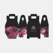 Gothic Roze Rood & Zwart Quinceañera Favoriet Box Bedankdoosjes (Uitgevouwen)
