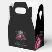 Gothic Roze Rood & Zwart Quinceañera Favoriet Box Bedankdoosjes (Geopend)