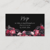 Gothic Roze Rood & Zwart Quinceañera Informatiekaartje (Voorkant)