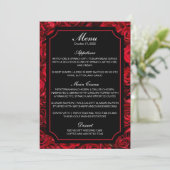 Gothic Roze Trouwmenu (Geen achterkantversie) Menu (Staand voorkant)