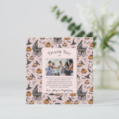 Gothic Roze Victoriaans Baby Carriage Thank You Ca Kaart (Staand voorkant)