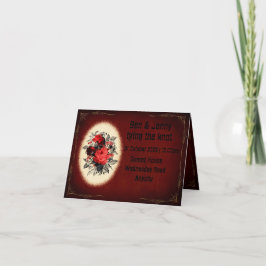 Gothic - rozen en lijst - huwelijksuitnodiging