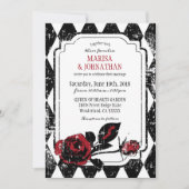 Gothic Rozen Grunge Diamond Print Bruiloft Kaart (Voorkant)