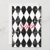 Gothic Rozen Grunge Diamond Print Vrijgezellenfees Kaart (Achterkant)